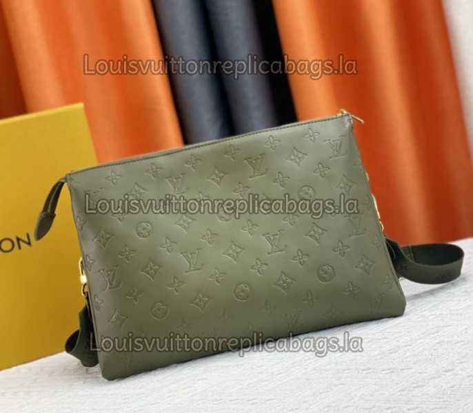 Replica Louis Vuitton Coussin MM In Khaki With Jacquard Strap - Image 3