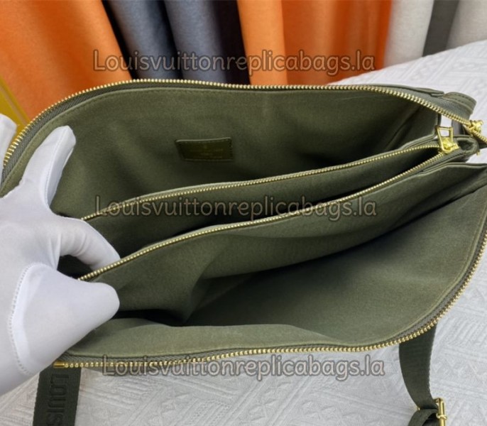 Replica Louis Vuitton Coussin MM In Khaki With Jacquard Strap - Image 6