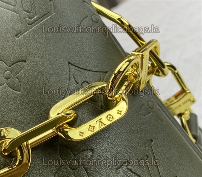 Replica Louis Vuitton Coussin MM In Khaki With Jacquard Strap - Image 7