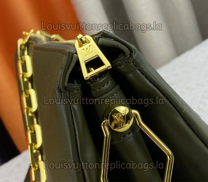 Replica Louis Vuitton Coussin MM In Khaki With Jacquard Strap - Image 8