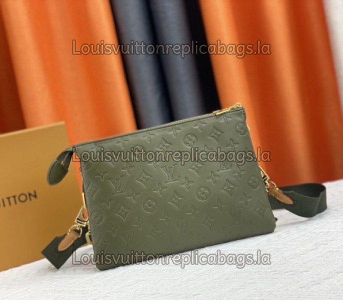 Replica Louis Vuitton Coussin PM In Khaki With Jacquard Strap - Image 3