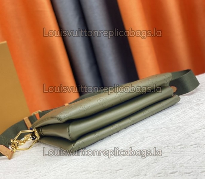 Replica Louis Vuitton Coussin PM In Khaki With Jacquard Strap - Image 5