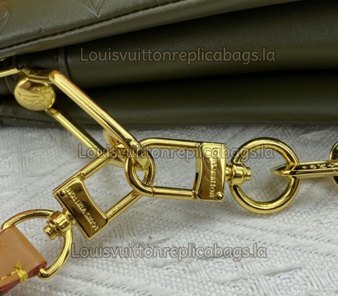 Replica Louis Vuitton Coussin PM In Khaki With Jacquard Strap - Image 8