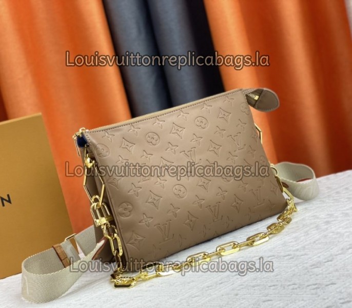 Replica Louis Vuitton Coussin PM In Taupe With Jacquard Strap - Image 2