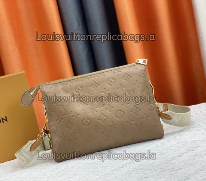 Replica Louis Vuitton Coussin PM In Taupe With Jacquard Strap - Image 3