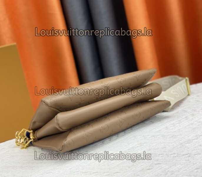 Replica Louis Vuitton Coussin PM In Taupe With Jacquard Strap - Image 5