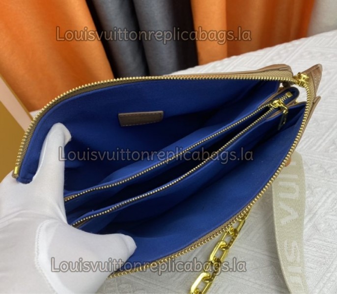 Replica Louis Vuitton Coussin PM In Taupe With Jacquard Strap - Image 6