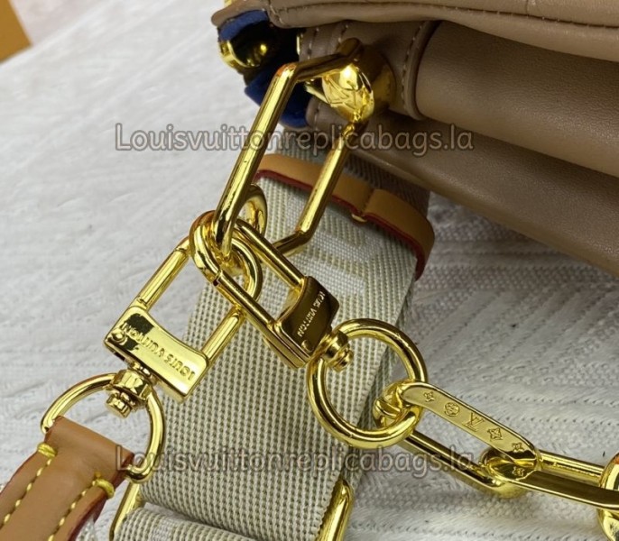 Replica Louis Vuitton Coussin PM In Taupe With Jacquard Strap - Image 8