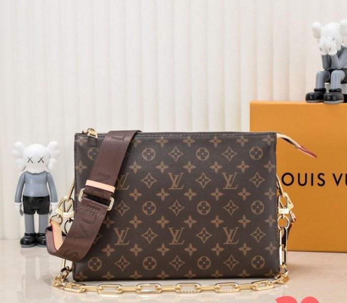 Replica Louis Vuitton Monogram Canvas Coussin MM With Jacquard Strap