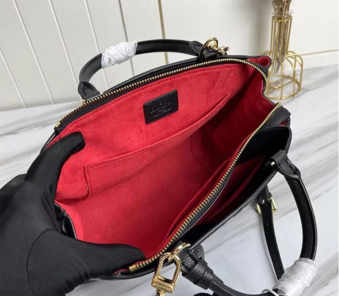 Replica Louis Vuitton Monogram Empreinte Leather Petit Palais In Black - Image 5