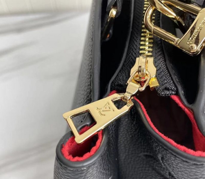 Replica Louis Vuitton Monogram Empreinte Leather Petit Palais In Black - Image 7