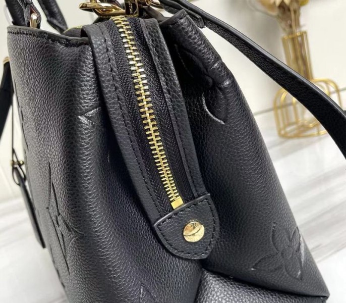 Replica Louis Vuitton Monogram Empreinte Leather Petit Palais In Black - Image 8