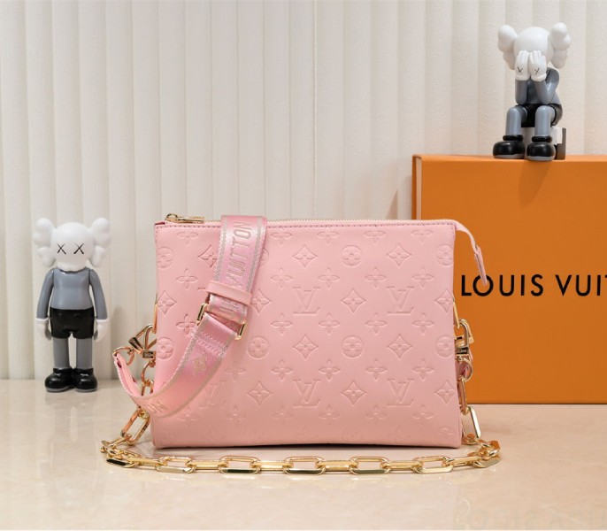 Replica Louis Vuitton Coussin PM In Light Pink With Jacquard Strap