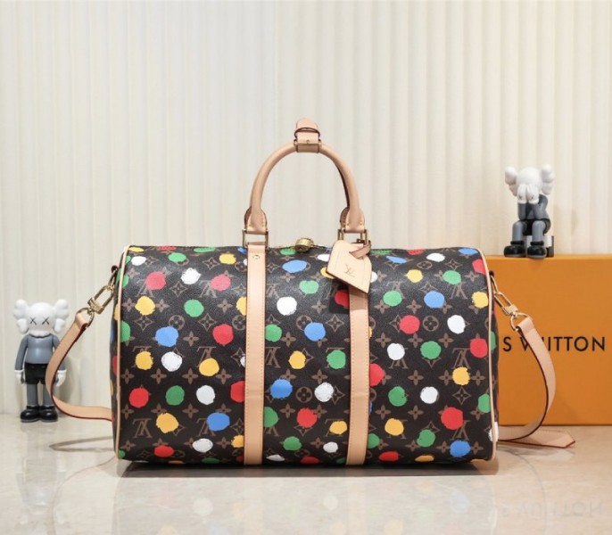 Replica Louis Vuitton X YK Monogram Canvas Keepall Bandouliere 45