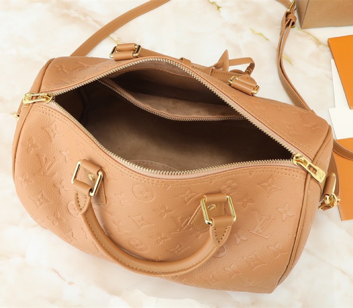 Replica Louis Vuitton Monogram Empreinte Speedy Soft 30 In Arizona Beige - Image 7