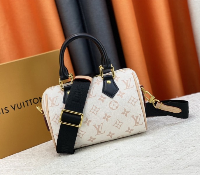 Replica Louis Vuitton Monogram Dune Canvas Speedy 20 With Jacquard Strap