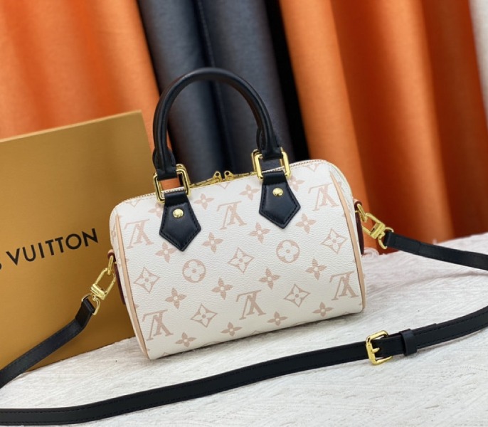 Replica Louis Vuitton Monogram Dune Canvas Speedy 20 With Strap - Image 2