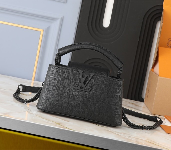 Replica Louis Vuitton Capucines East-West Mini In All Black