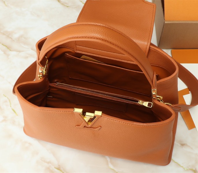 Replica Louis Vuitton Capucines GM Souple In Cognac Brown - Image 5