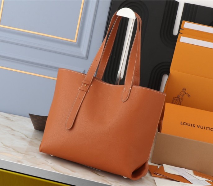 Replica Louis Vuitton Low Key Cabas MM In Cognac Brown - Image 2