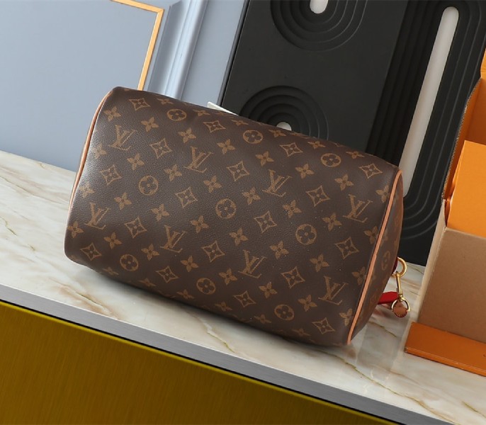 Replica Louis Vuitton Monogram Canvas Soft Speedy 30 Crafty In Red - Image 4