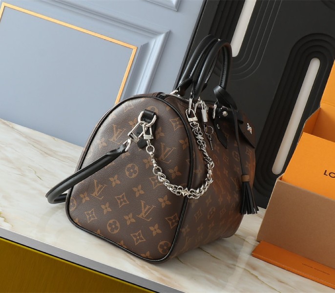 Replica Louis Vuitton Monogram Canvas Soft Speedy 30 Dark In Black - Image 3
