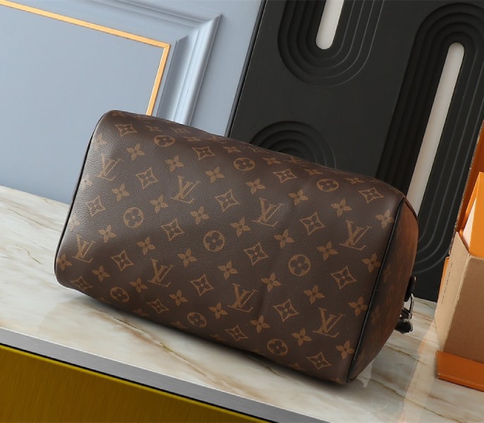 Replica Louis Vuitton Monogram Canvas Soft Speedy 30 Dark In Black - Image 4