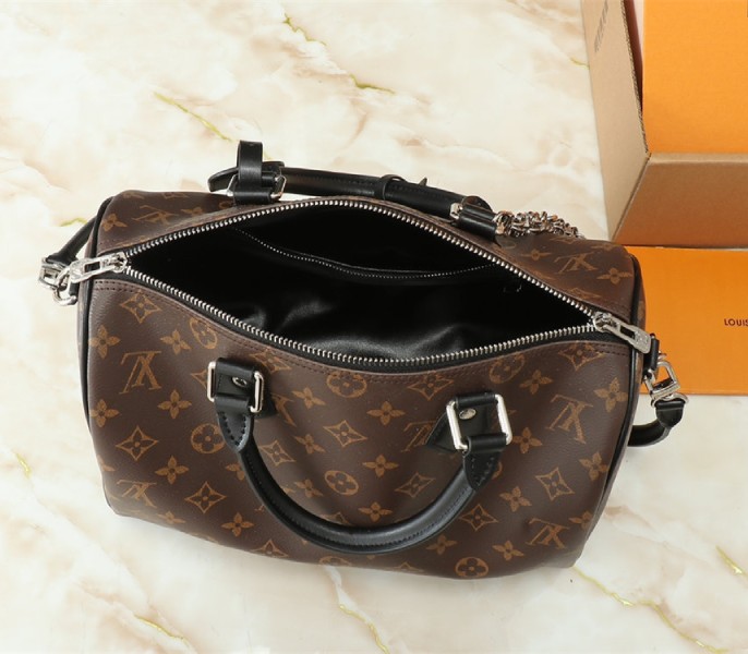 Replica Louis Vuitton Monogram Canvas Soft Speedy 30 Dark In Black - Image 8