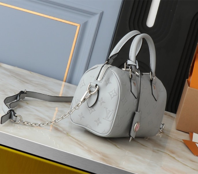 Replica Louis Vuitton Other Leathers Speedy Bandouliere 20 In Washed Blue - Image 3