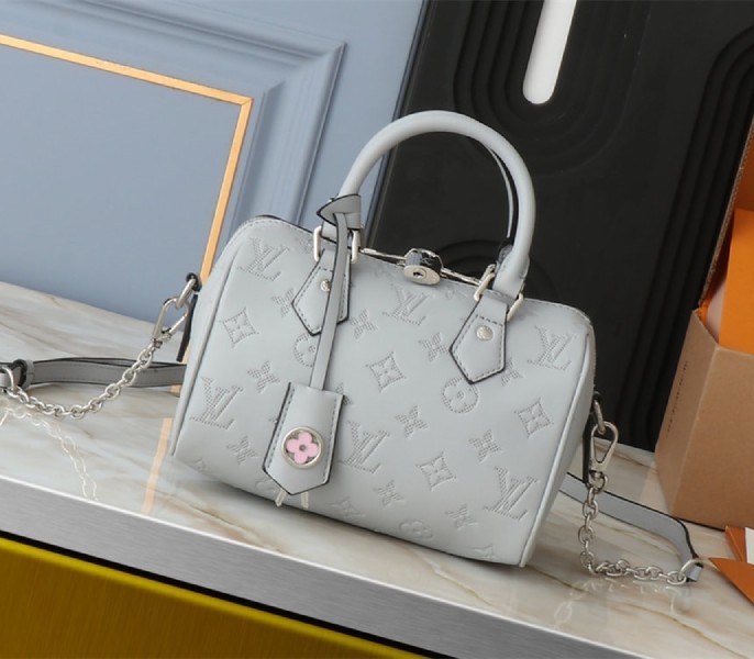 Replica Louis Vuitton Other Leathers Speedy Bandouliere 20 In Washed Blue