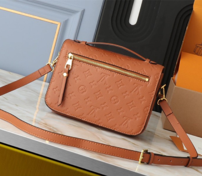 Replica Louis Vuitton Monogram Empreinte Metis In Cognac Brown - Image 2