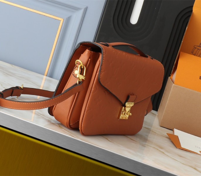 Replica Louis Vuitton Monogram Empreinte Metis In Cognac Brown - Image 4