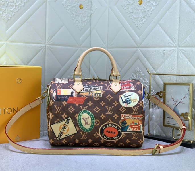 Replica Louis Vuitton Flight Mode Monogram Canvas Speedy Bandouliere 30