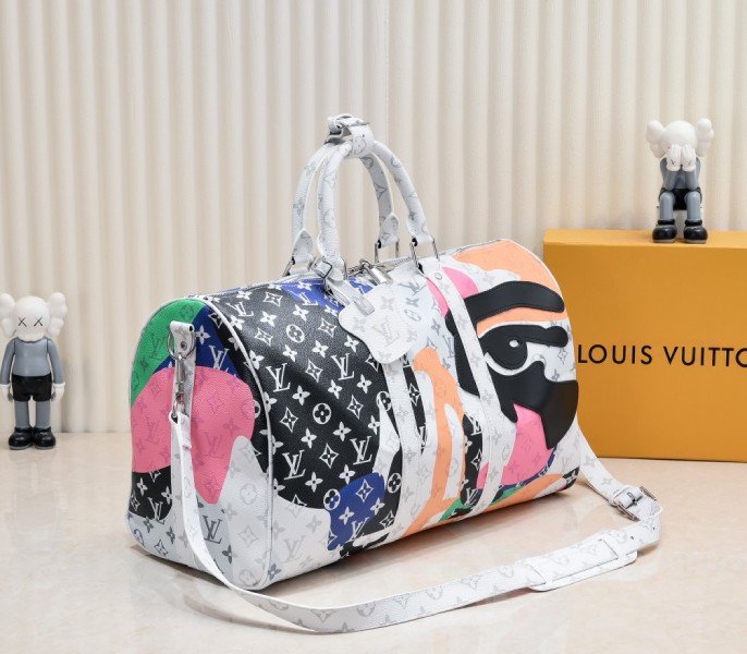 Replica Louis Vuitton J Hope X Keepall Bandouliere 45 Multicolor In Two Eyes Patches - Image 2