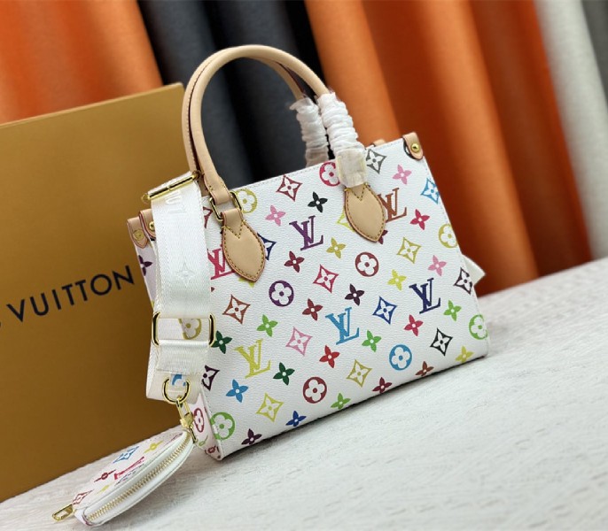 Replica Louis Vuitton X TM Multicolored Onthego PM In White - Image 2