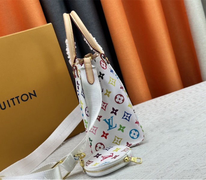 Replica Louis Vuitton X TM Multicolored Onthego PM In White - Image 4