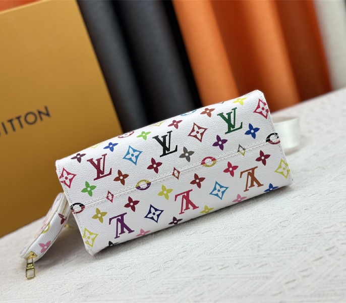Replica Louis Vuitton X TM Multicolored Onthego PM In White - Image 5