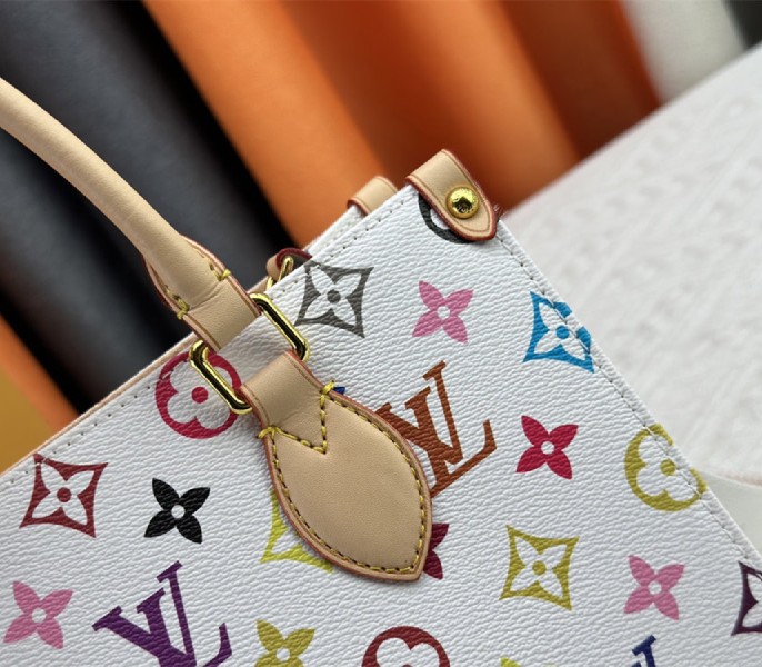 Replica Louis Vuitton X TM Multicolored Onthego PM In White - Image 8
