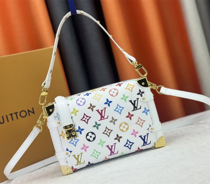 Replica Louis Vuitton X TM Multicolored Side Trunk MM In White