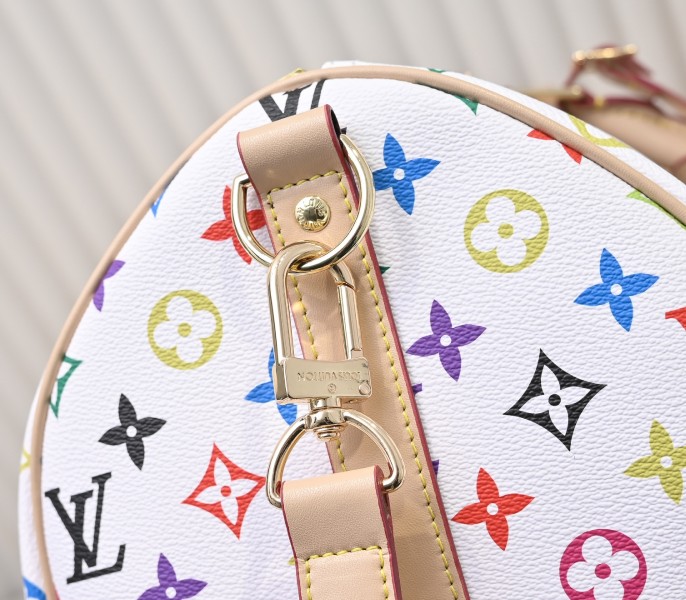 Replica Louis Vuitton X TM Multicolored Keepall Bandouliere 50 In White - Image 7