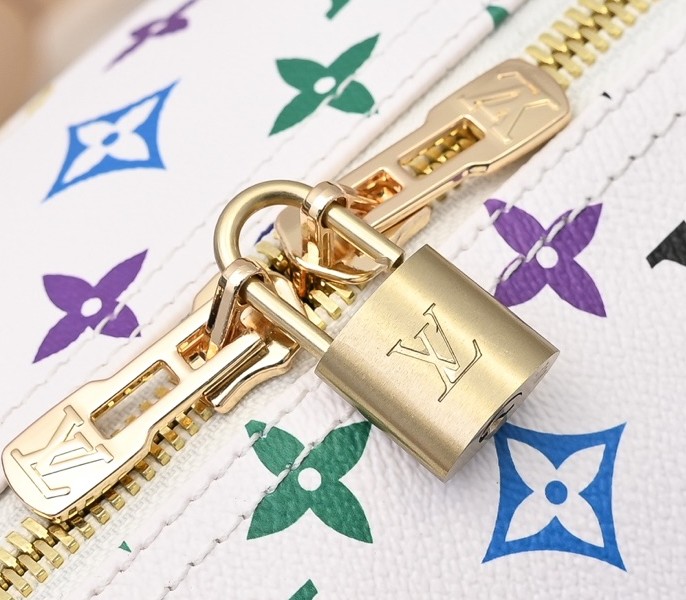 Replica Louis Vuitton X TM Multicolored Keepall Bandouliere 50 In White - Image 8