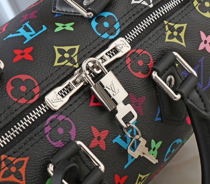 Replica Louis Vuitton X TM Multicolored Speedy Bandouliere 25 In Black - Image 8
