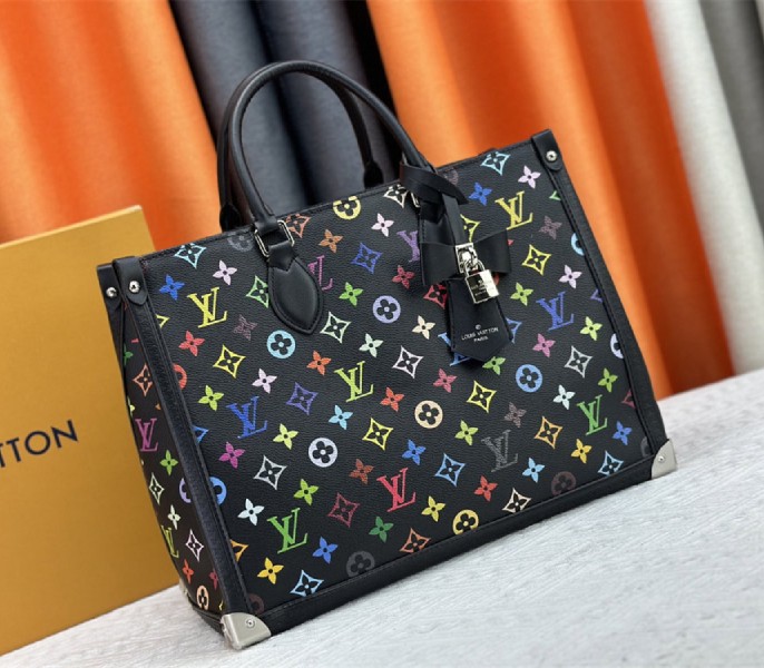 Replica Louis Vuitton X TM Multicolored Onthego MM In Black - Image 2