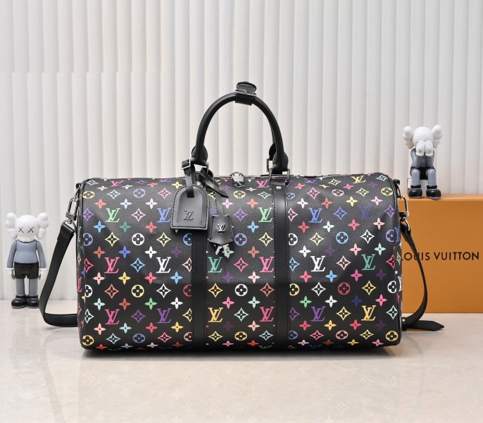 Replica Louis Vuitton X TM Multicolored Keepall Bandouliere 50 In Black