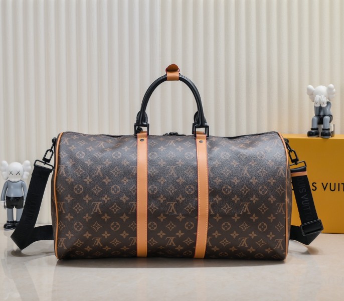 Replica Louis Vuitton Monogram Canvas Keepall Bandouliere 50 With Jacquard Strap - Image 3