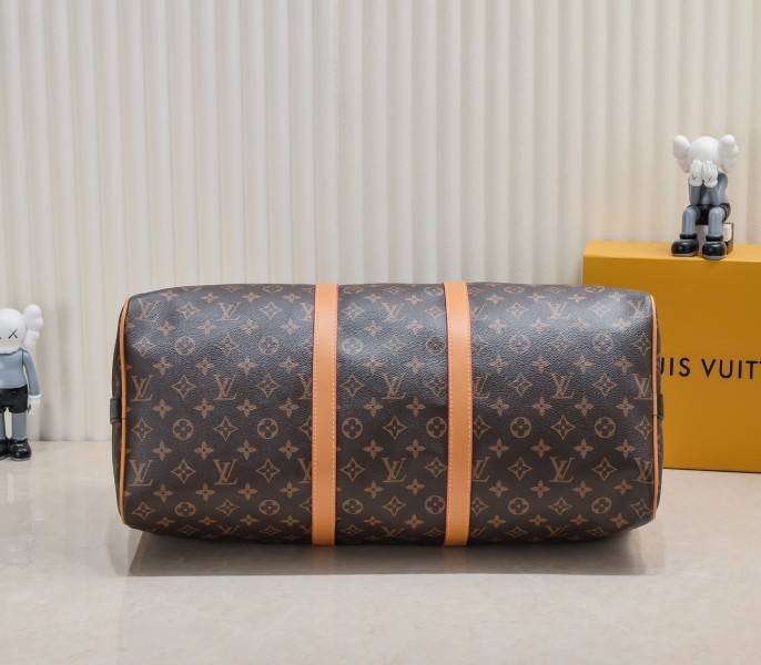 Replica Louis Vuitton Monogram Canvas Keepall Bandouliere 50 With Jacquard Strap - Image 4