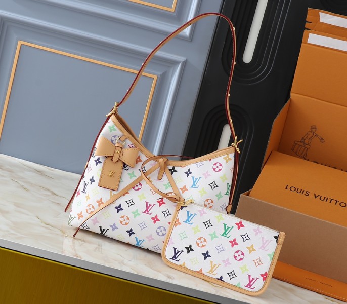 Replica Louis Vuitton X TM Multicolored CarryAll PM In White