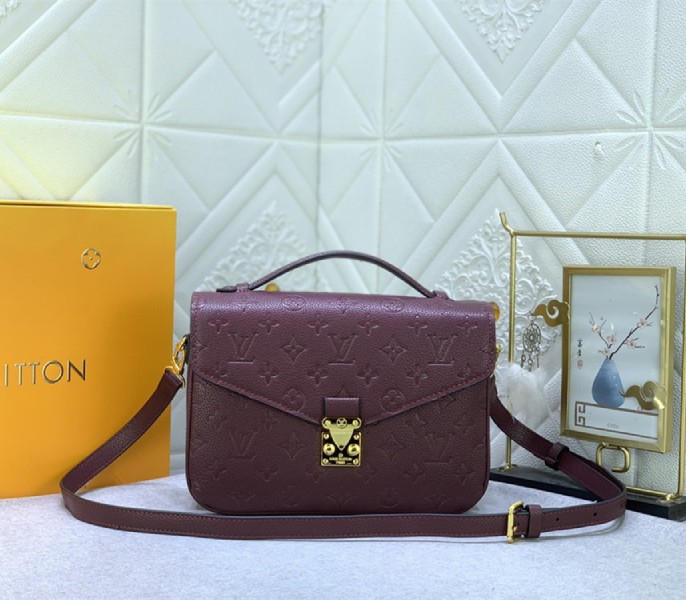 Replica Louis Vuitton Monogram Empreinte Leather Metis In Wine