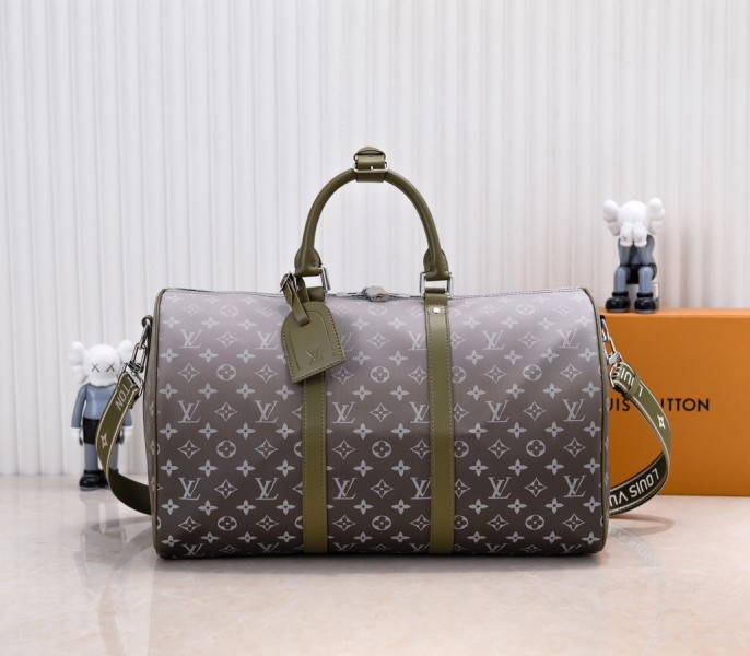 Replica Louis Vuitton Monogram Gradient Canvas Keepall Bandouliere 45 In Khaki Green