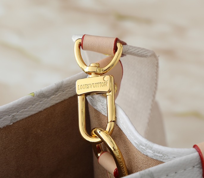 Replica Louis Vuitton X TM Monogram Cherry Canvas Onthego PM In White - Image 7